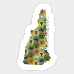 New Hampshire State Map Board Games Sticker